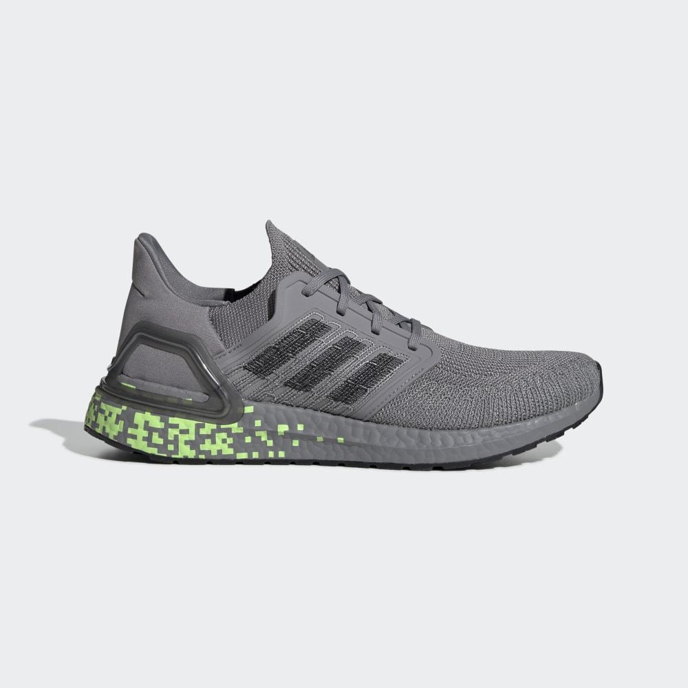 Adidasi Alergare Adidas Ultraboost 20 Barbati Romania - Gri/Negrii/Verzi EG0705